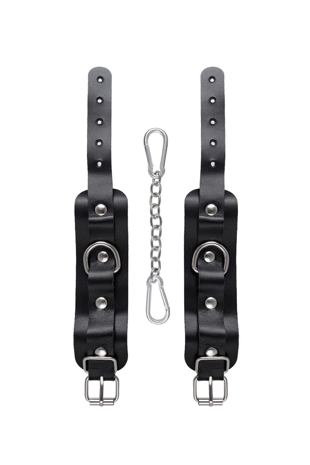 Наручники-браслеты Pecado BDSM, мини со скруглёнными углами, натуральная кожа, чёрные