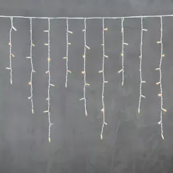 Светодиодная бахрома с колпачком 3,2*0,9 м., 168 экстра теплых белых LED ламп, мерцание, каучуковый белый провод, LTC (LL168BLW-8-2EWW)