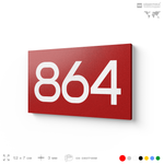 Номер на дверь 864, табличка на дверь для офиса, квартиры, кабинета, аудитории, склада, красная 120х70 мм, Айдентика Технолоджи