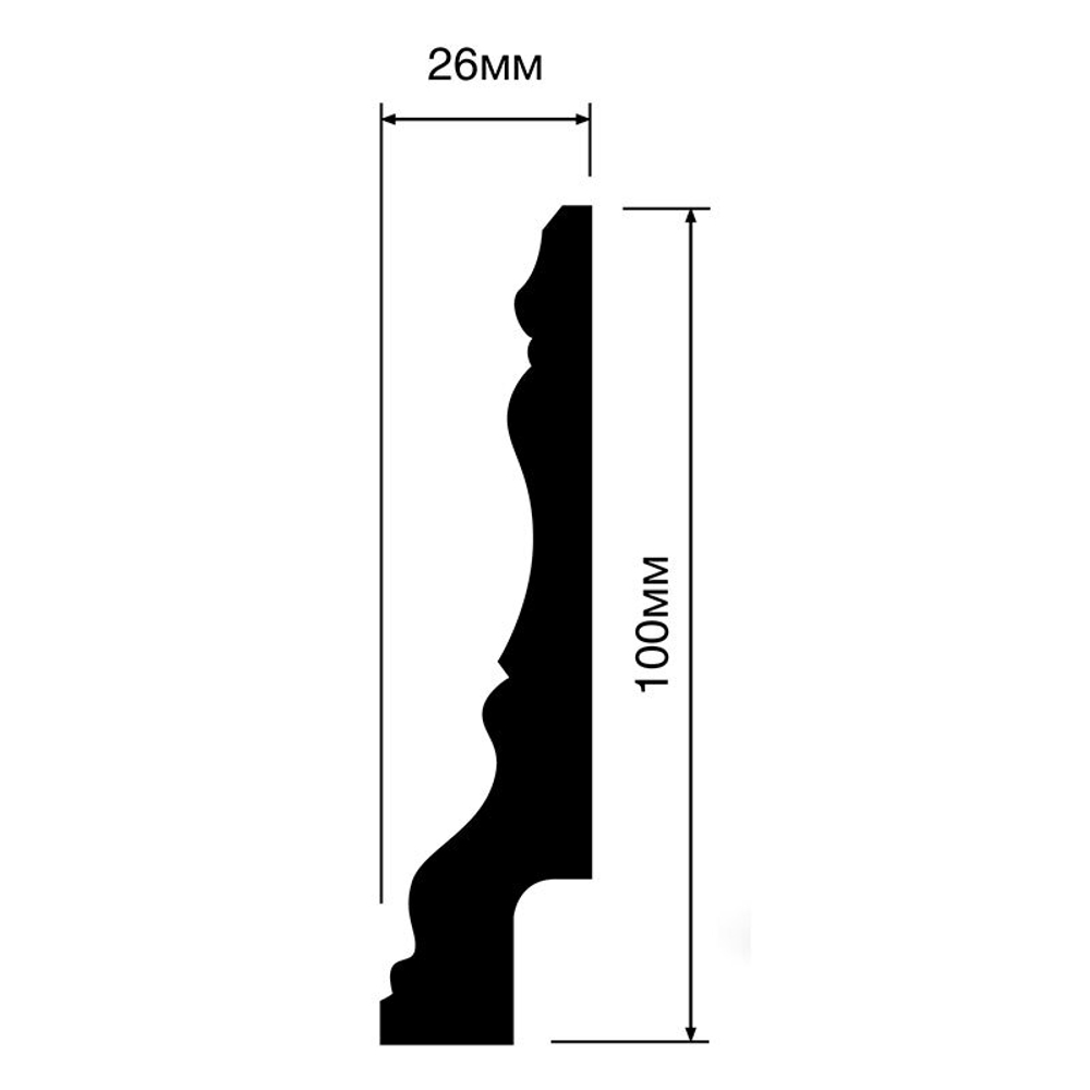 Плинтус напольный Hi WOOD BI100 (100*26*2000мм)