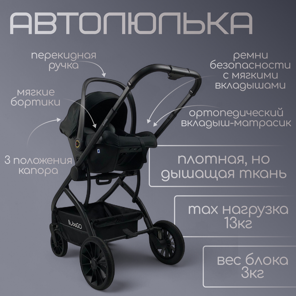 Модульная коляска BubaGO Lotta 3в1 LIMITED