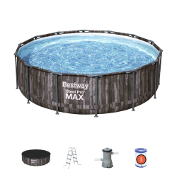 Каркасный бассейн Bestway 427х107 см + фильтр-насос 3028 л/ч, тент, лестница (5614Z BW)