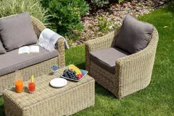 "Кон Панна" столик журнальный из искусственного ротанга, цвет соломенный