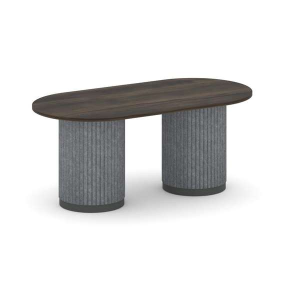 Felto Стол переговорный овальный PR.C.SPRG-006.D Дуб Мали/Металл Антрацит/Морская Галька 1800*900*75