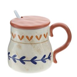 GAEM Кружка с крышкой и ложкой, 400 мл, L14 W10 H10 см, 4в.