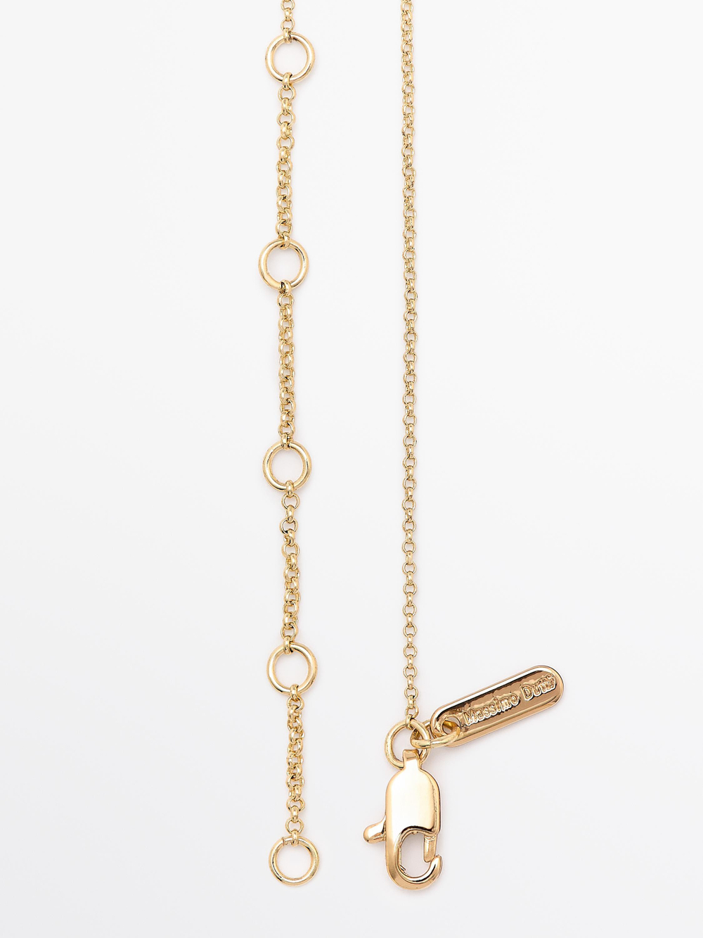 Massimo Dutti Ожерелье со стразами в винтажном стиле, золотистый