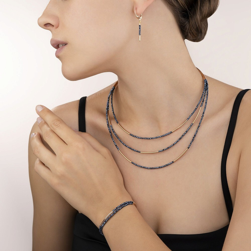 Серьги Coeur de Lion Anthracite 4960/20-1223 цвет золотой, синий