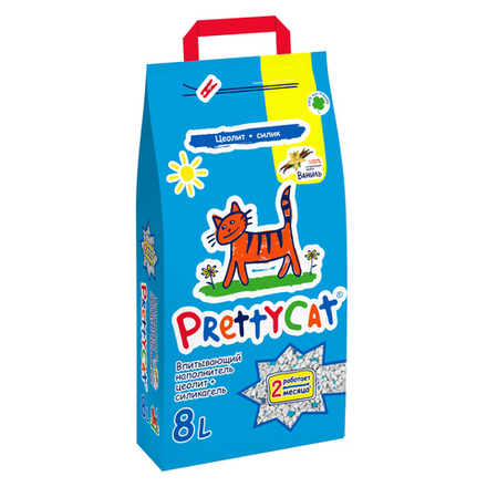 PrettyCat наполнитель для кошек глиняный  впитывающий с део-кристалами "Aroma Fruit" 4 кг