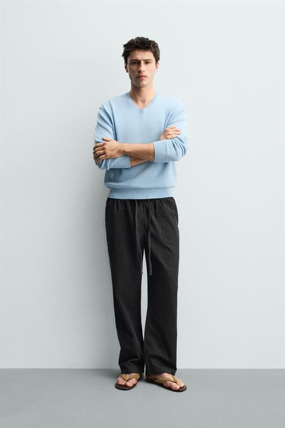 ZARA ДЖИНСЫ-ДЖОГГЕРЫ RELAXED FIT, ЧЕРНЫЙ