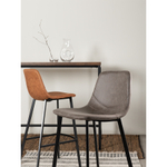 Стул барный Bergenson Bjorn Hugh, экокожа, серо-коричневый