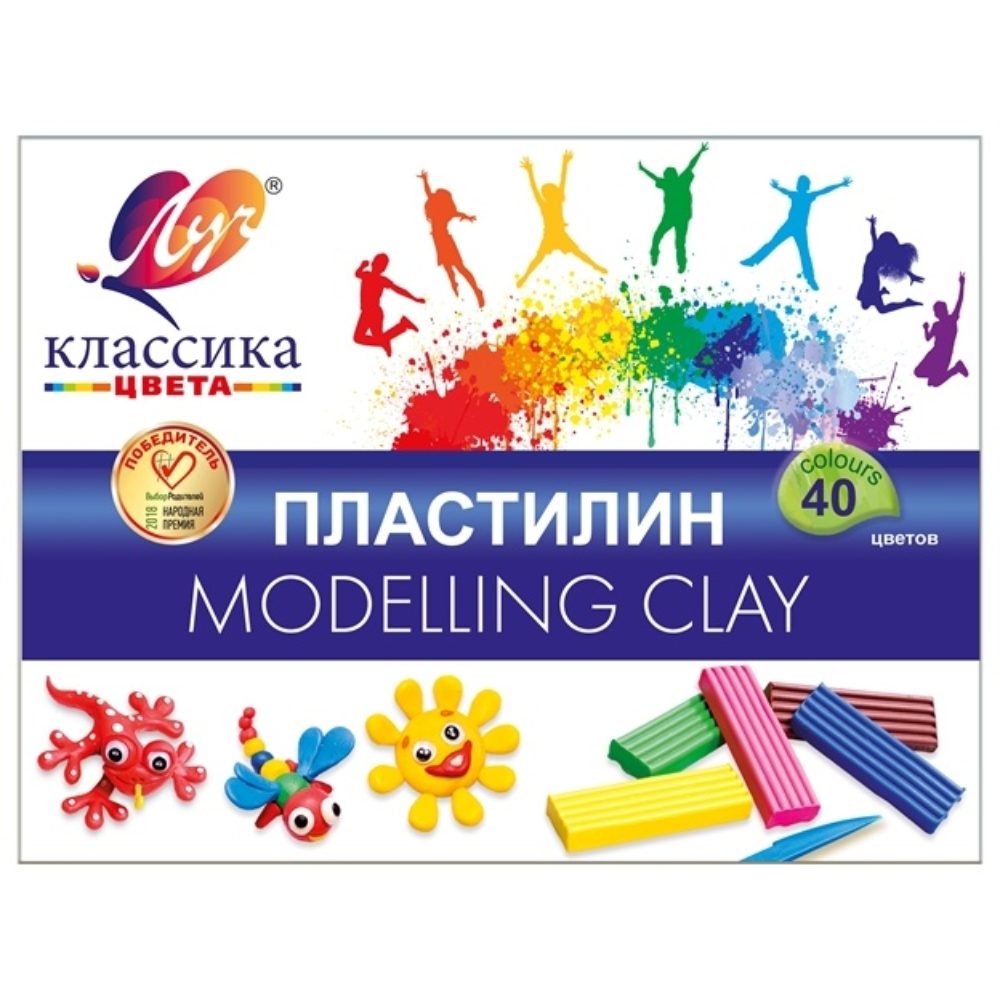 Пластилин Луч 40 цветов