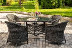 "Равенна" обеденная группа плетеная, цвет графит