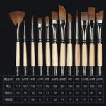 Набор кистей художественных нейлон 12шт Giorgione черный корпус, металл пенал, плюшевый чехол