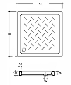 Душевой поддон квадратный керамический RGW CR