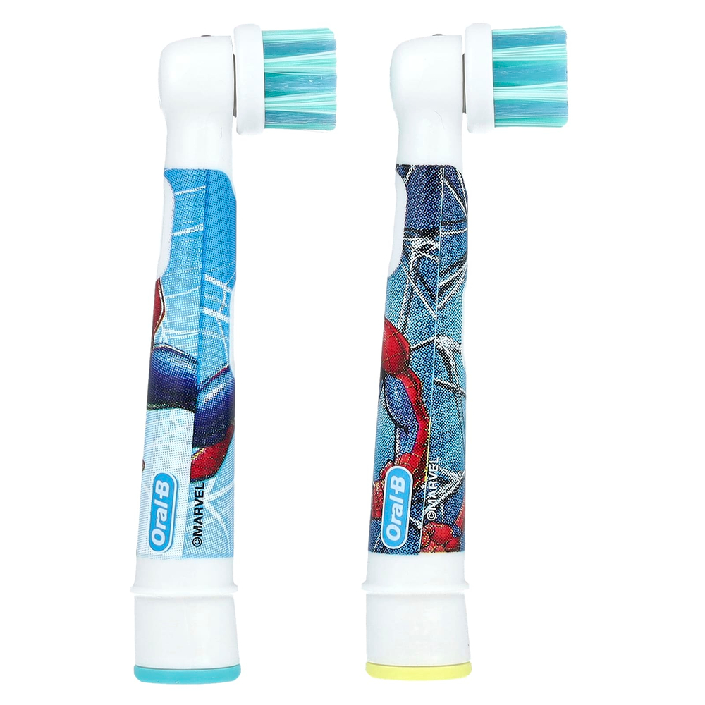 Oral-B, Сменные насадки-щетки, сверхмягкие, для детей от 3 лет, «Человек-паук», 2 шт. В упаковке
