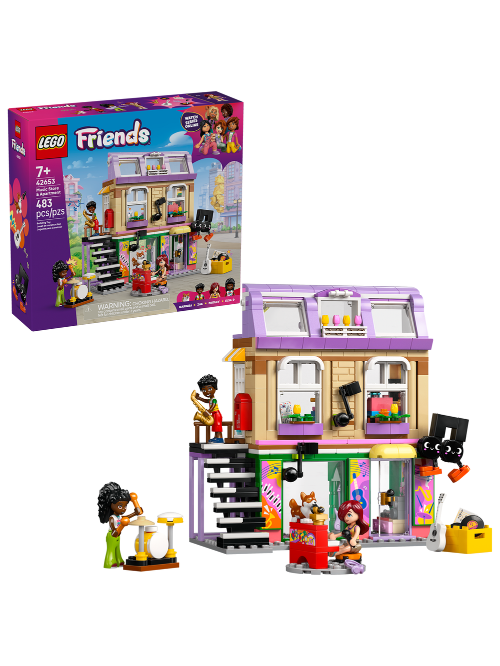 Конструктор Лего Френдс Музыкальный магазин и квартира 42653 | LEGO Friends Music Store & Apartment | 483 детали 7+