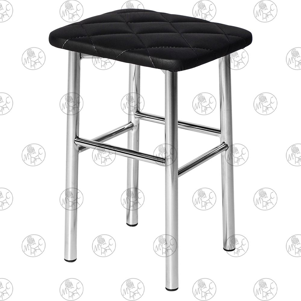 Табурет Квадрат Краска Хром, каркас СТ+Сидушка (квадрат кож.зам 22 мс складской материал)