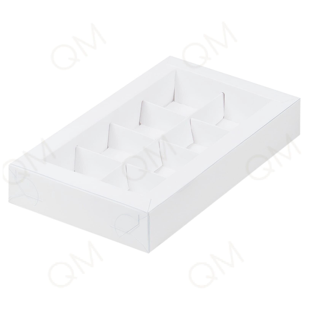 Коробка для 8 конфет с вклееным окном 190*110*30 мм (белая), 50шт