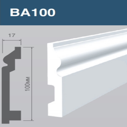 Плинтус напольный "HW" BA100 100*17мм 2м полистирол