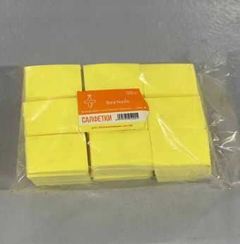 БЕЗВОРСОВЫЕ САЛФЕТКИ BEE NAILS 1000 ШТ, желтые