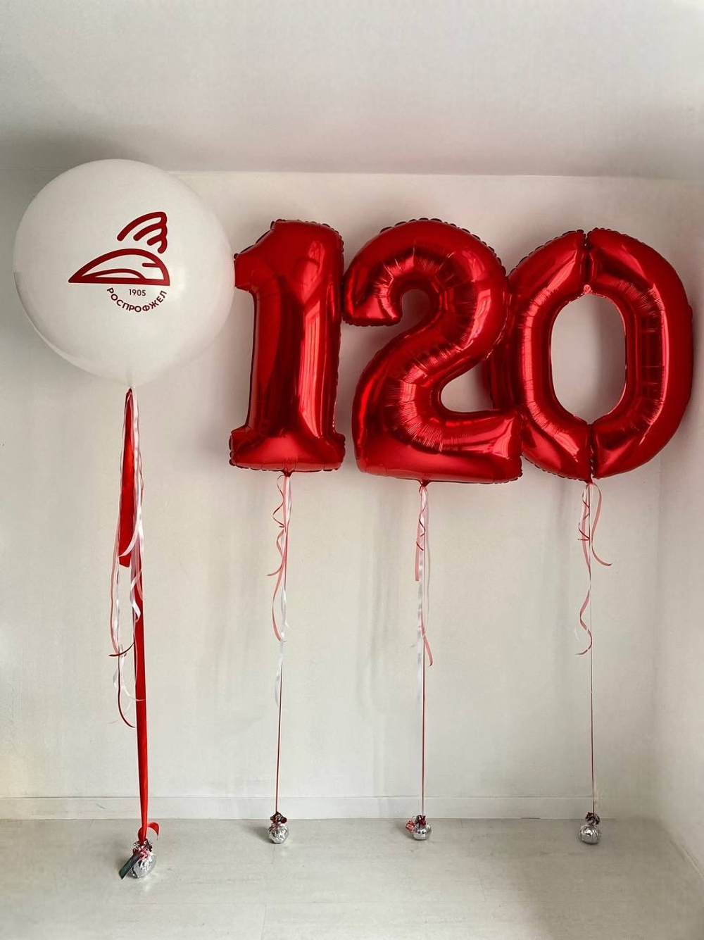 Воздушные шары цифры красные №3150