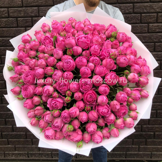 Букет пионовидных роз Баблс фиолетовые