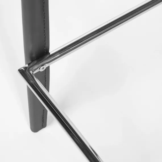 Полубарный стул Rolf черная кожа