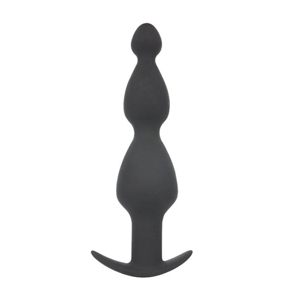 Чёрная анальная втулка 19см с широким основанием Bior Toys Sex Expert SEM-55101