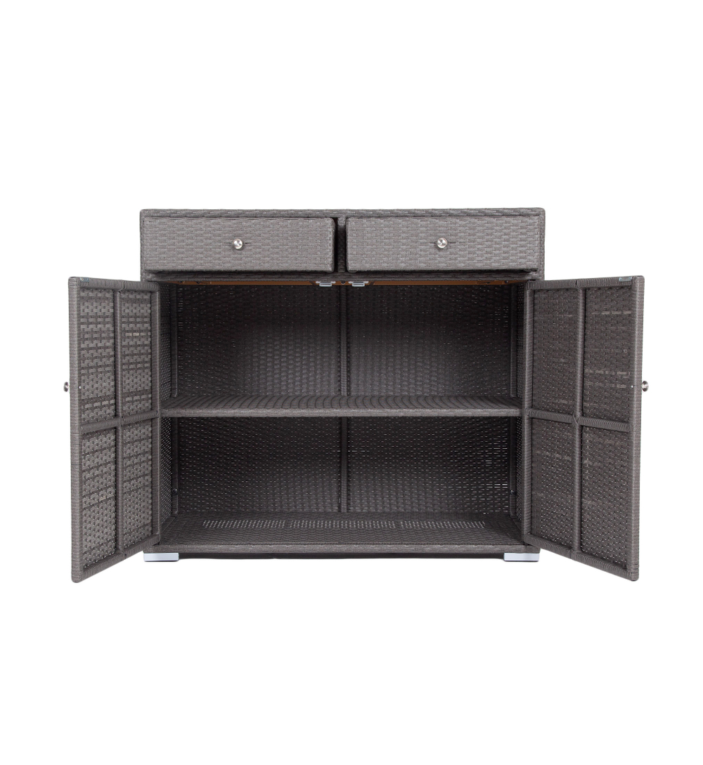 "Мальта" тумба плетеная из искусственного ротанга, цвет графит