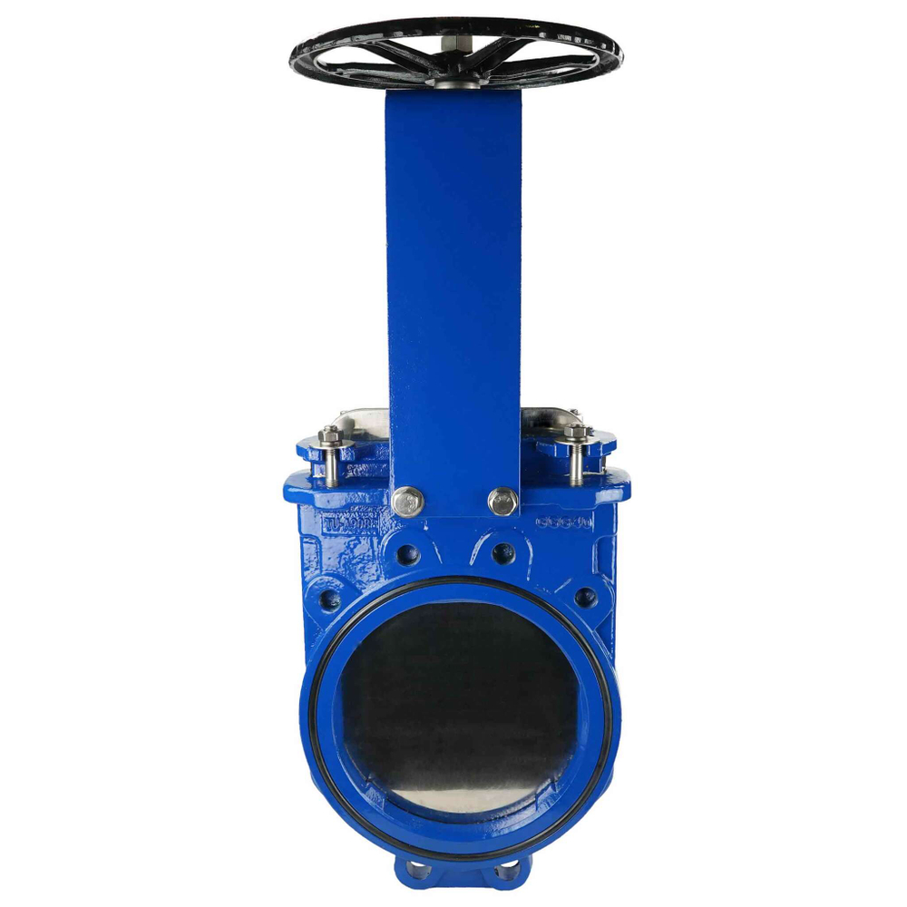 Knife gate valve Elephant GGG40-SS304-NBR-2W, body material - cast iron GGG40, knife material - stainless steel AISI 304, seal - NBR, handwheel operated