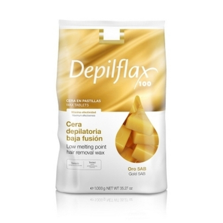 Горячий воск для депиляции Depilflax Золотой (в брикетах), 1 кг