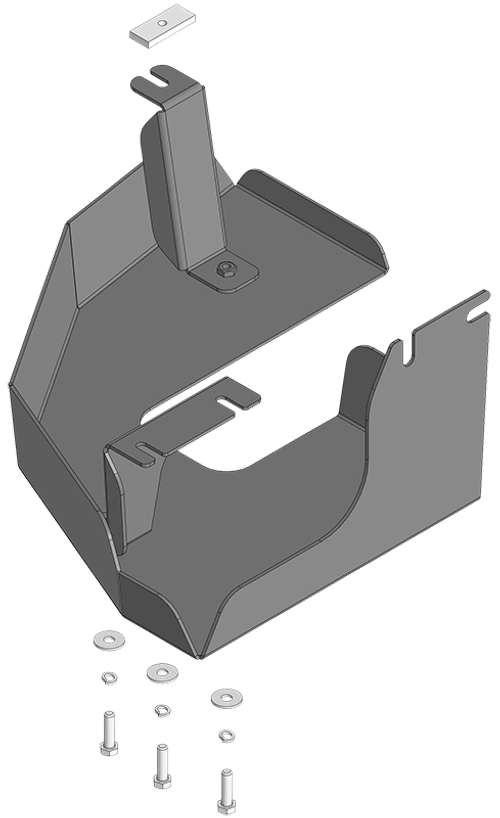 Защита трубок кондиционера. 3 мм, Сталь для Ford Tourneo Custom 2023-н.в., Motodor.10709