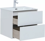 Тумба с раковиной Aquanet Lino 287540 60 (Flat) белый глянец
