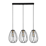 Подвесной светильник 3x60Вт E14, металл, чёрный/бронза