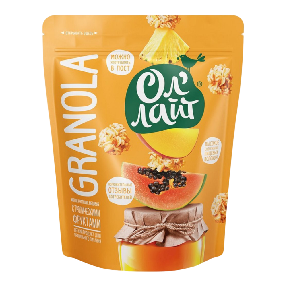 Гранола "Ол Лайт" с тропическими фруктами 280г