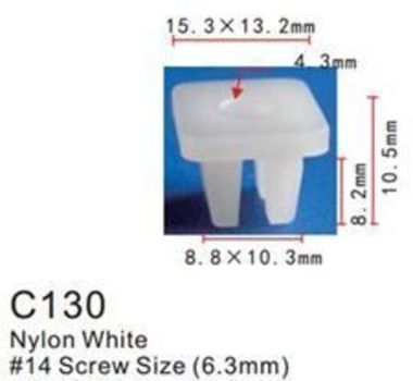 Клипса для крепления внутренней обшивки а/м Хонда пластиковая (100шт/уп.) Forsage клипса C0130(Honda)