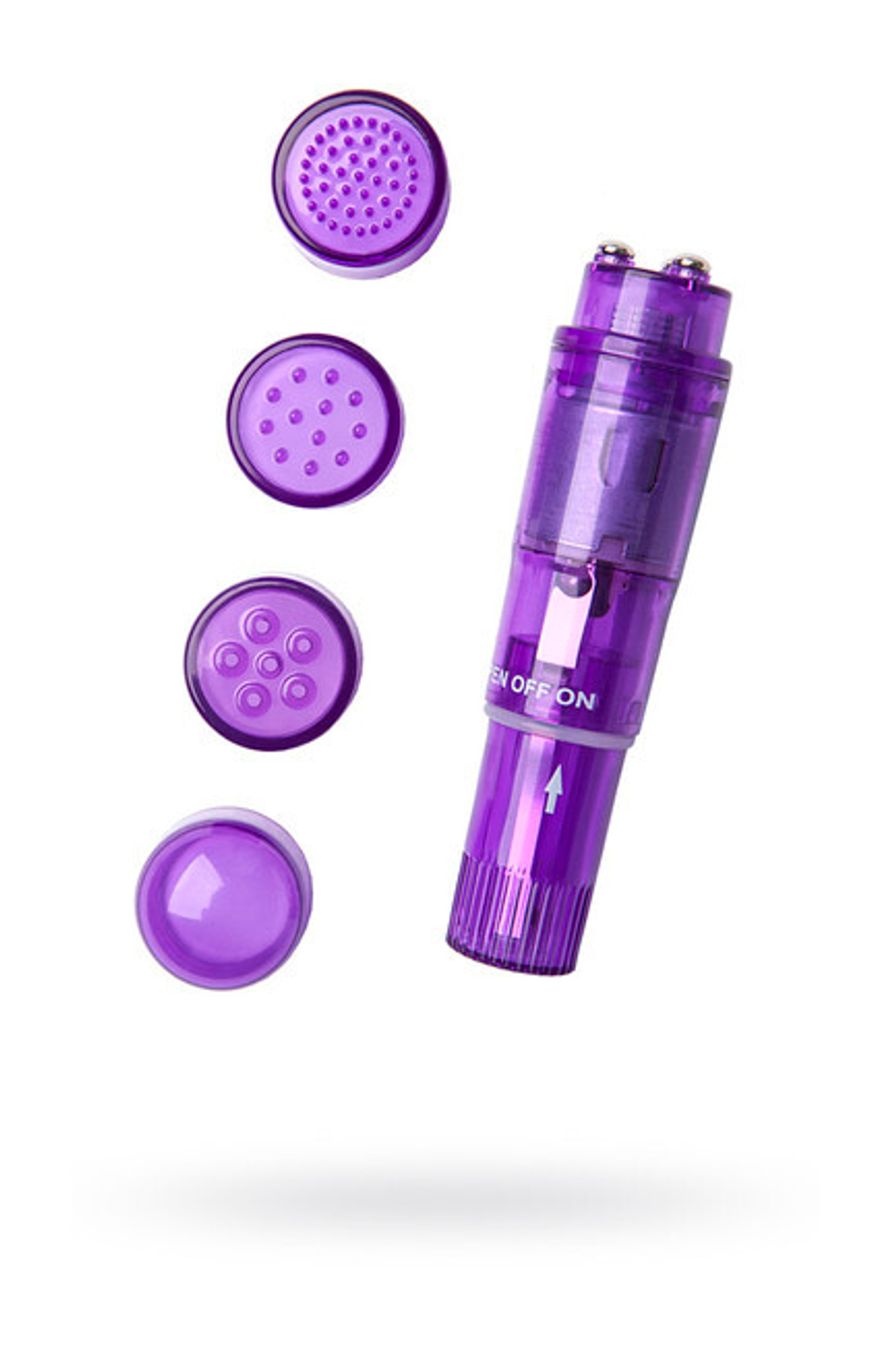 Мини вибратор Erotist с 5 насадками (Цвет: сиреневый)