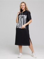 Туника платье удлиненная домашняя с капюшоном