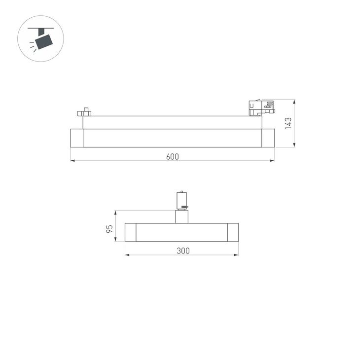 Трековый светодиодный светильник Arlight LGD-Afina-4TR-S600x300-50W Day4000 035495(1)