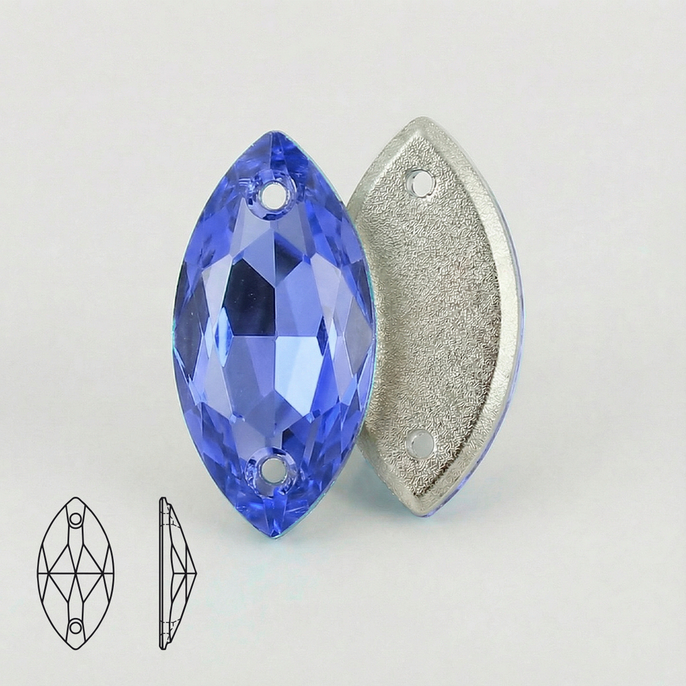 Стразы Navette Aquamarine