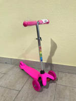 Самокат 3-х колесный цвет розовый.141-21-2  колесо 110мм PU, 30кг