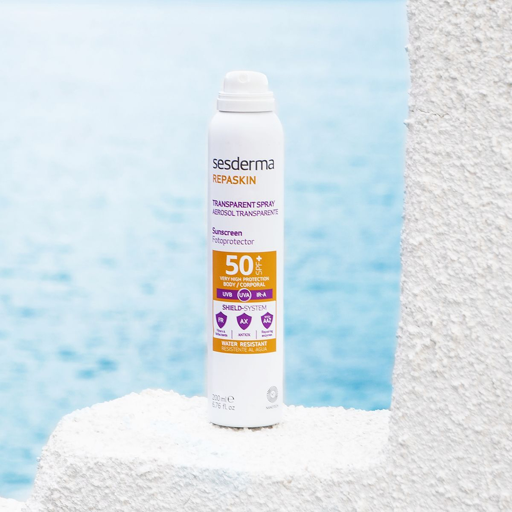 Sesderma REPASKIN TRANSPARENT SPRAY Aerosol Body Sunscreen SPF 50 - Спрей солнцезащитный прозрачный для тела, 200 мл