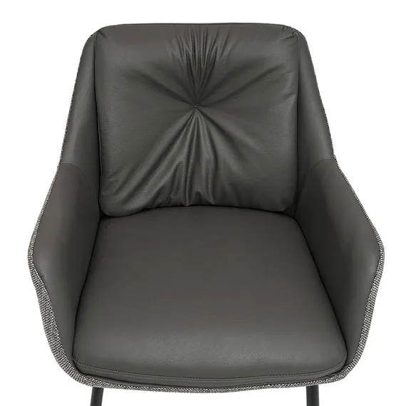 Стул Allar серый, экокожа, рогожка