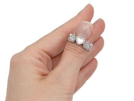 Кольцо "Сердце" 7,5мм, с перламутром