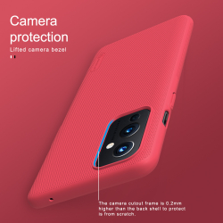 Тонкий чехол красного цвета от Nillkin для OnePlus 9 (рынок IN и CN), серия Super Frosted Shield