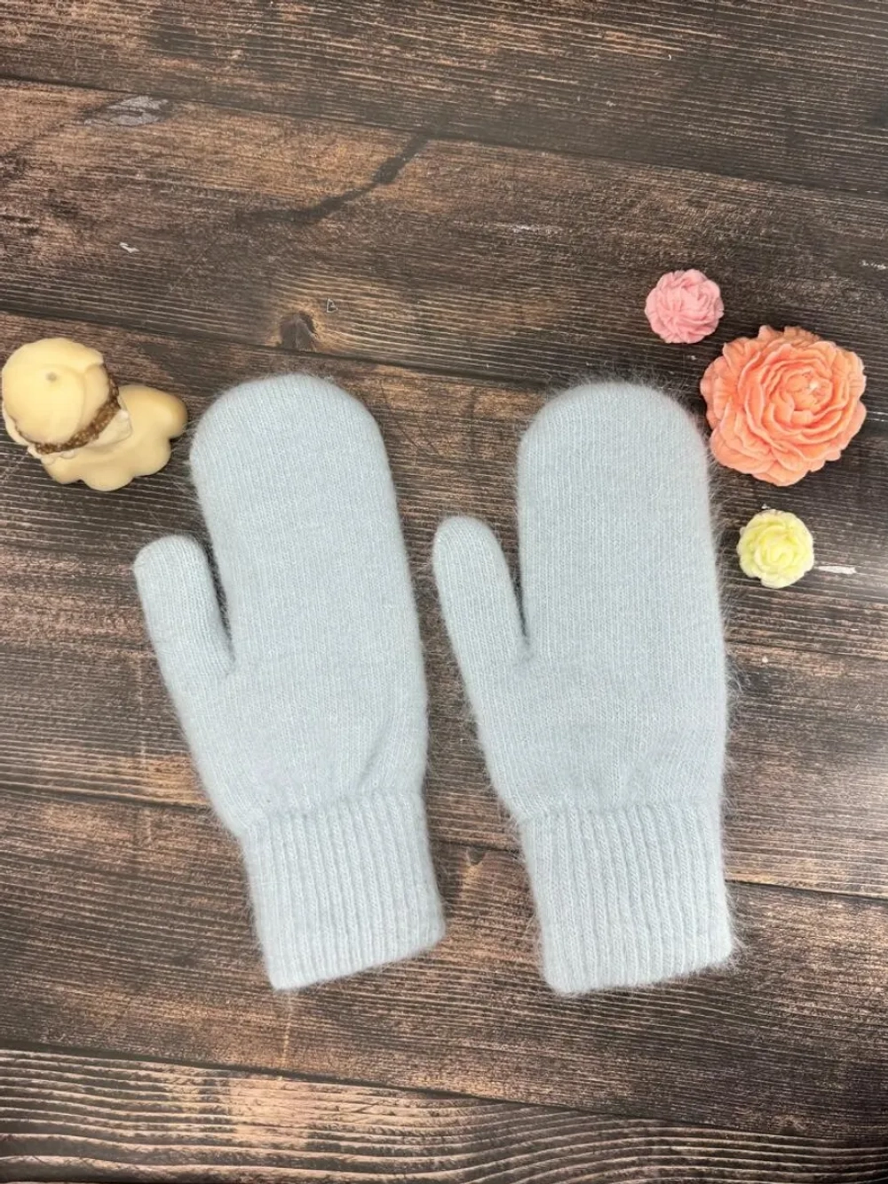 Варежки зимние теплые пушистые ангора