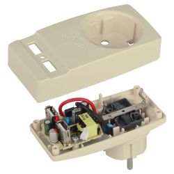 Разветвитель электрический ЭРА SP-1e-USB-I на 1 розетку + 2 USB с заземлением 16А сл. кость