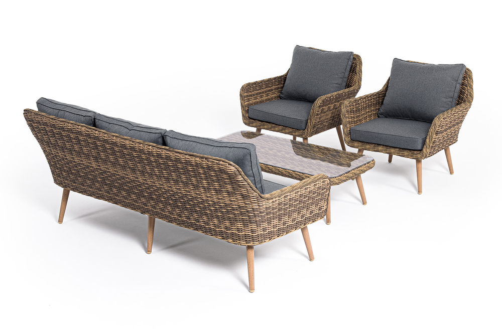 "Прованс" лаунж-зона плетеная из искусственного ротанга, цвет соломенный