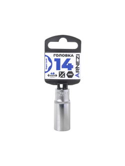 Головка 1/4" Super Lock 14 мм L=48 мм удлиненная, на холдере Arnezi R0020114