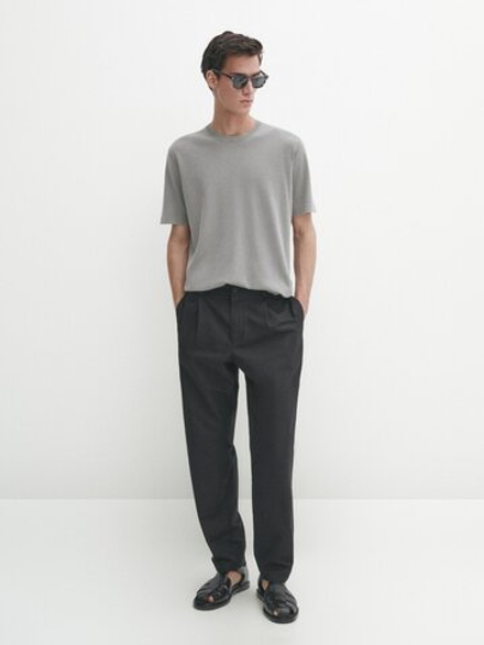 Massimo Dutti Футболка с круглым вырезом, серый